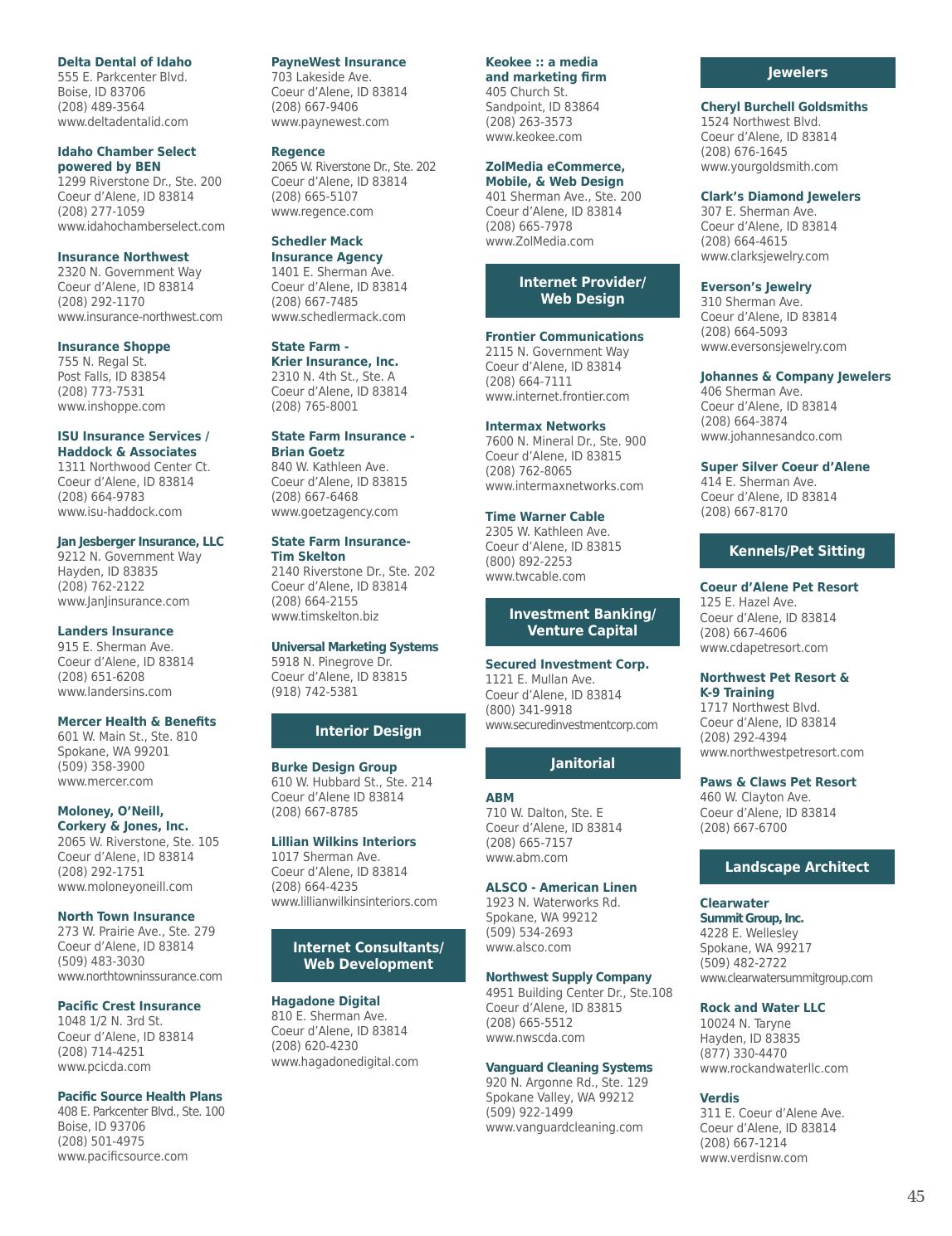 2015 Business Directory and Relocation Guide Coeur d