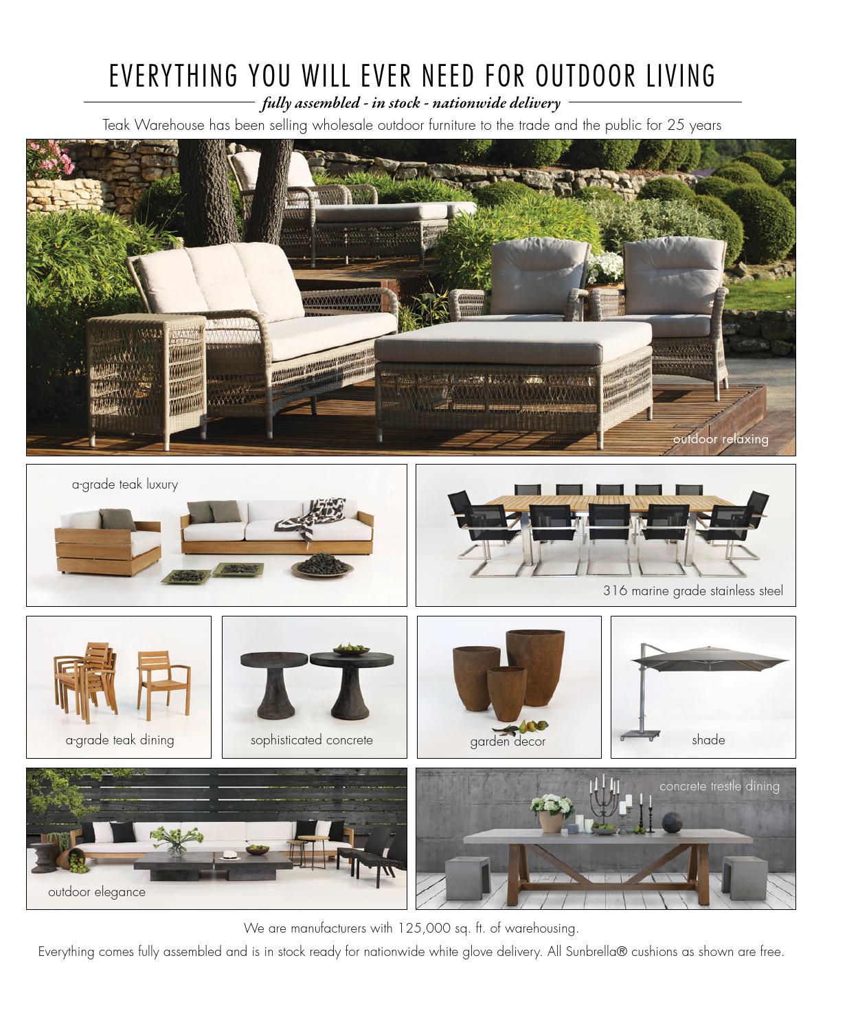 luxury teak outdoor furniture on Luxe Magazine Spring 2015 New York By Sandow Issuu