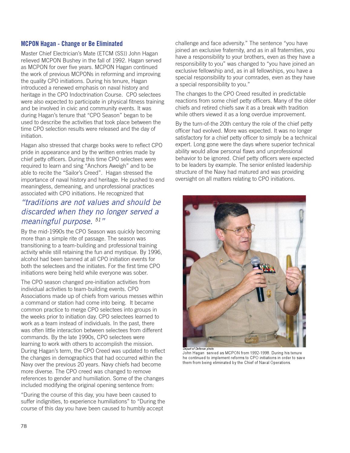 A Tradition Of Change Cpo Initiations To Cpo 365 By Naval Historical Foundation Issuu