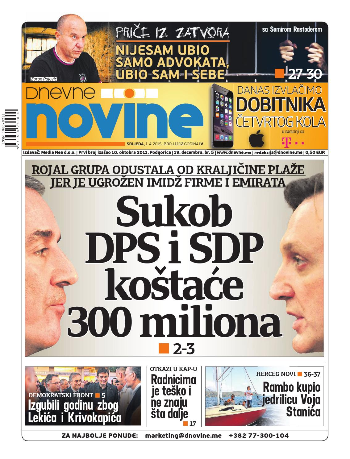 Naslovna 1. april 2015. by Dnevne Novine - Issuu