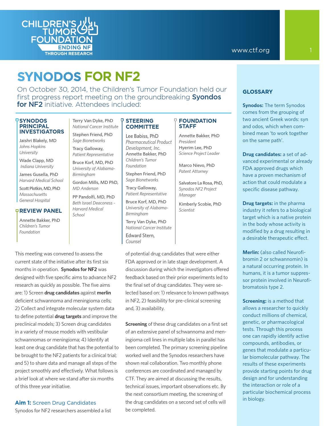 Nf2 Child Synodos for NF2 Highlights by Children's Tumor Foundation - Issuu