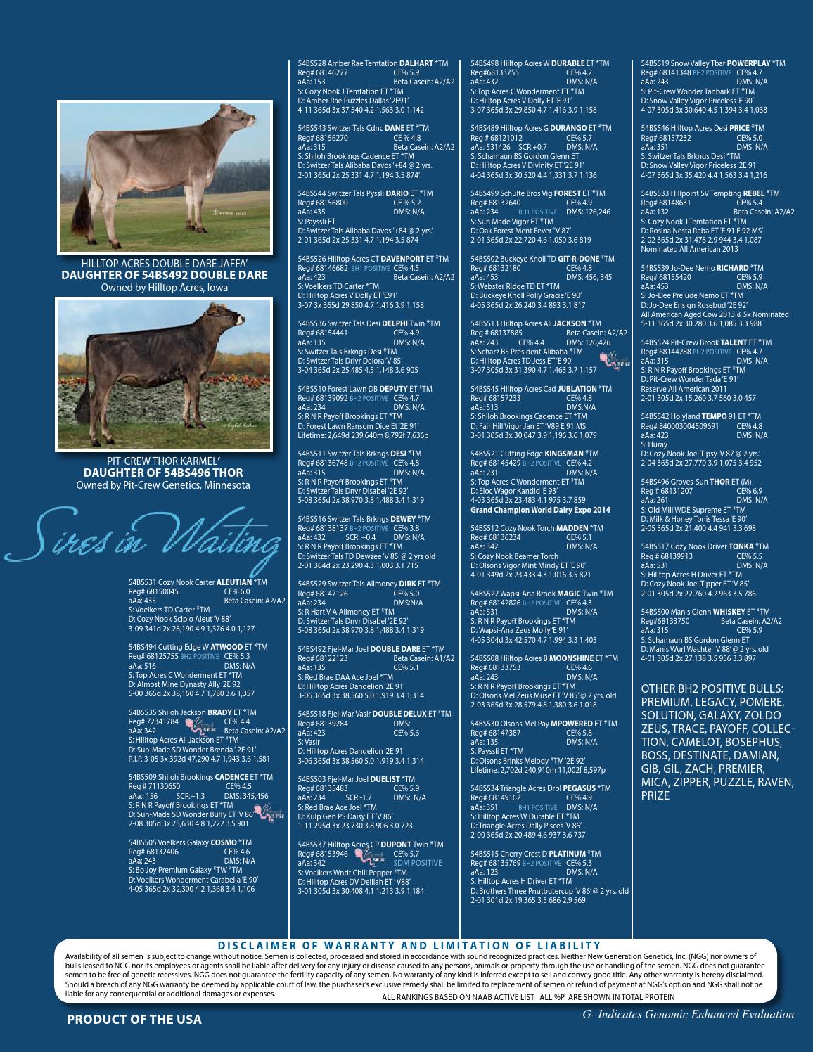 New Generations Genetics April 15 Sire Catalog By Cowsmopolitan Issuu