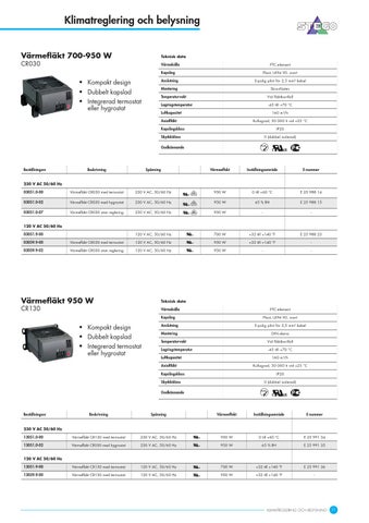 OEM International 灯饰目录 · Klimatreglering × belysning 2015 第 11 页