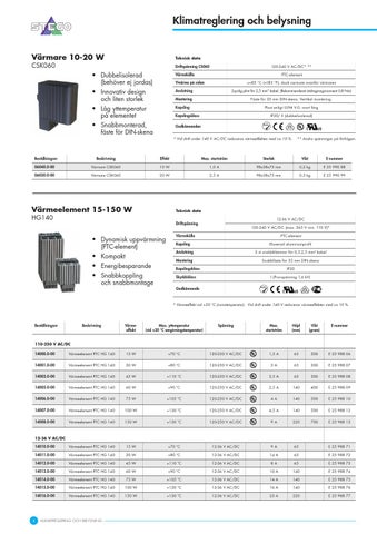 OEM International 灯饰目录 · Klimatreglering × belysning 2015 第 4 页