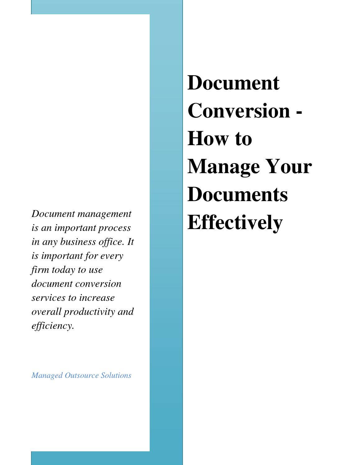 Document Conversion - How to Manage Your Documents Effectively by ...