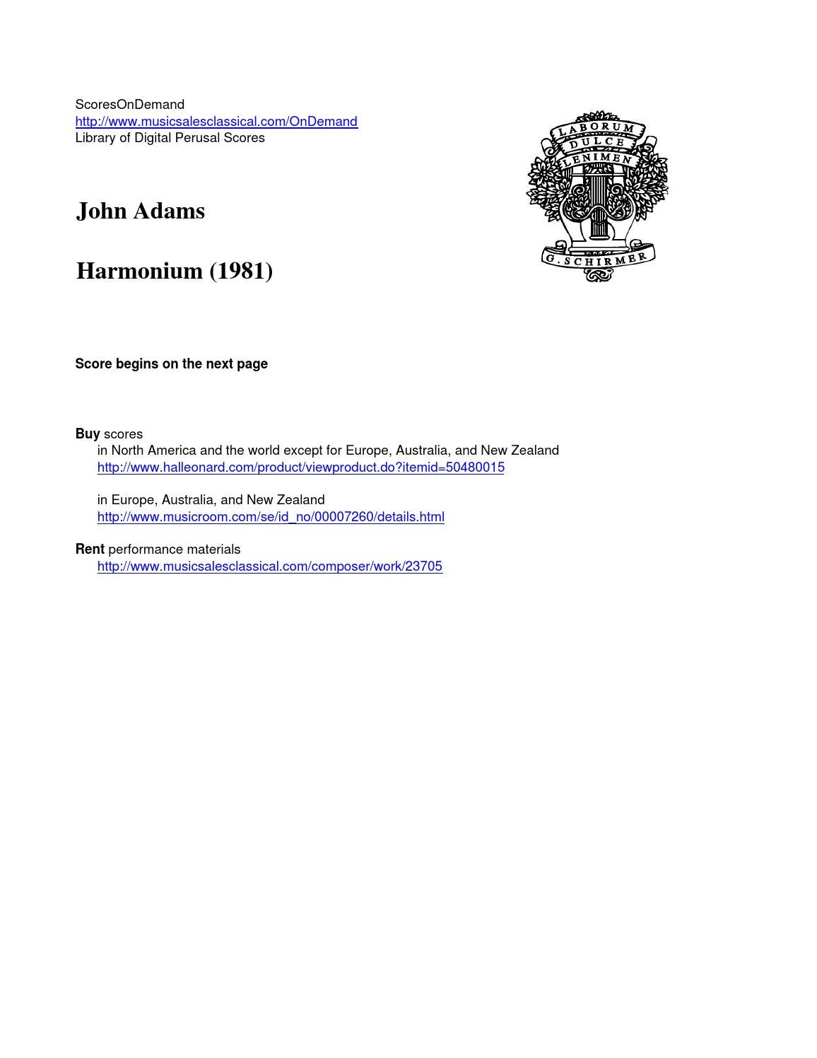 Adams HARMONIUM by ScoresOnDemand Issuu