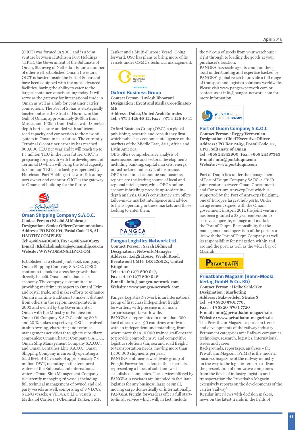 Oman Logistics Magazine for GCC Supply Chain & Logistics Conference