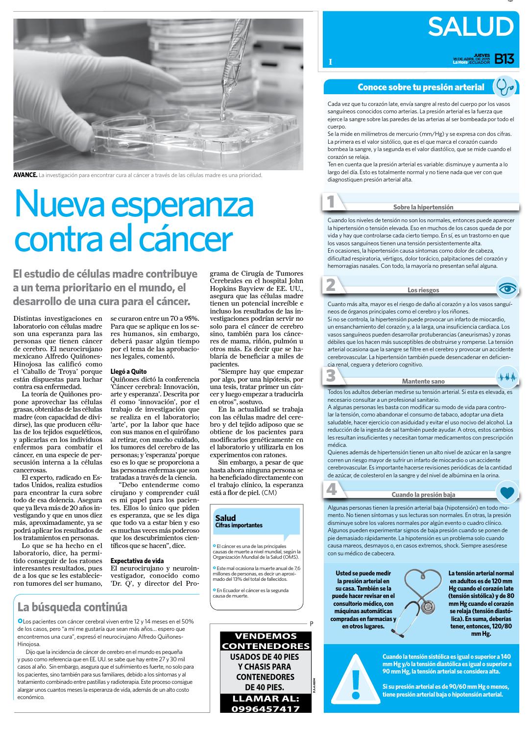 Tension baja sintomas valores