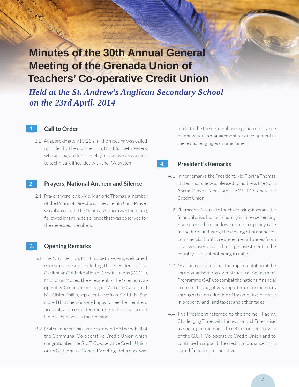 Grenada Teachers Cooperative Credit Union Annual Report 2014 by Innovative Marketing Services