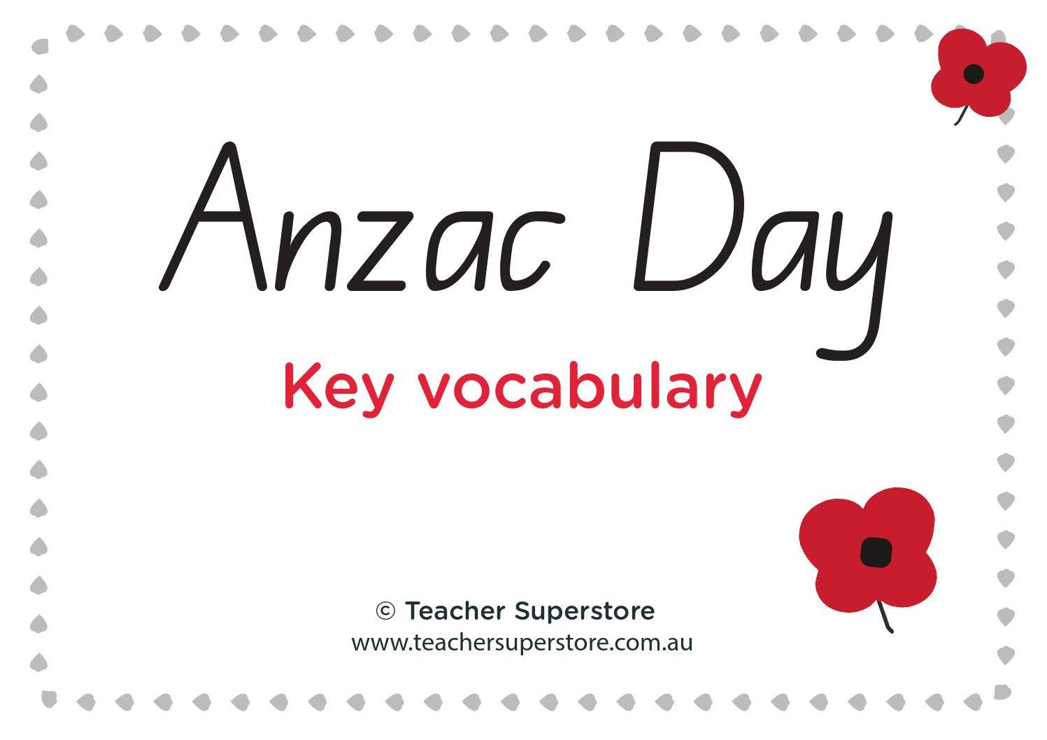 Anzac Day Word Wall – Queensland Font by Teacher Superstore - Issuu