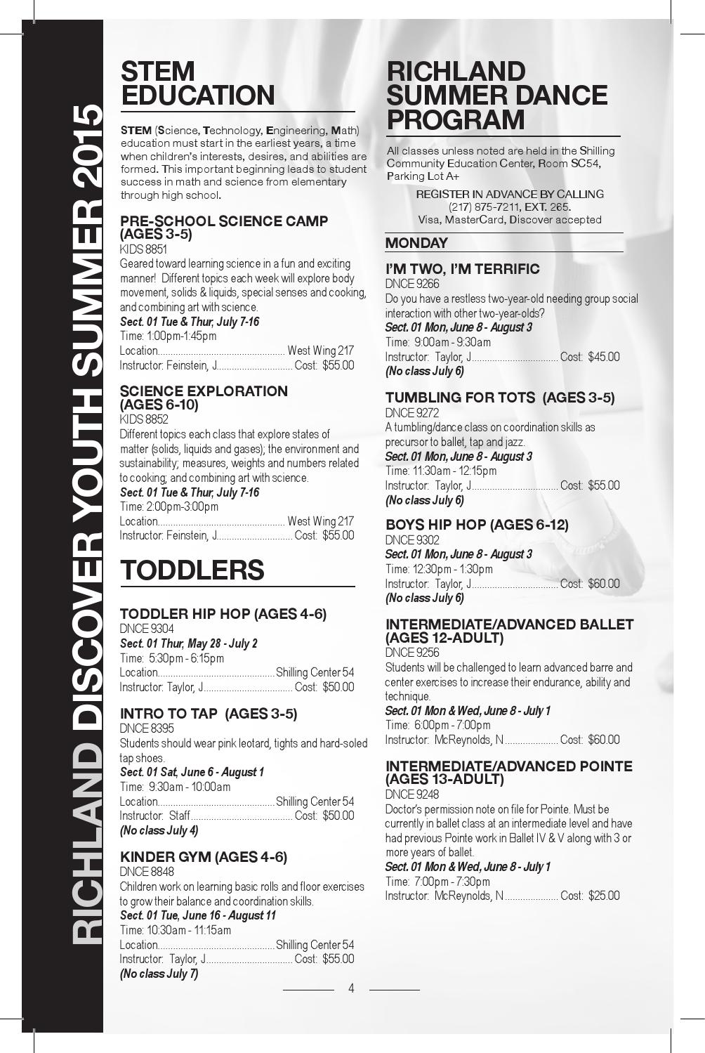 Richland Community College 2015 CPED Summer Schedule By Richland Richland Community College 2015 CPED Summer Schedule By Richland