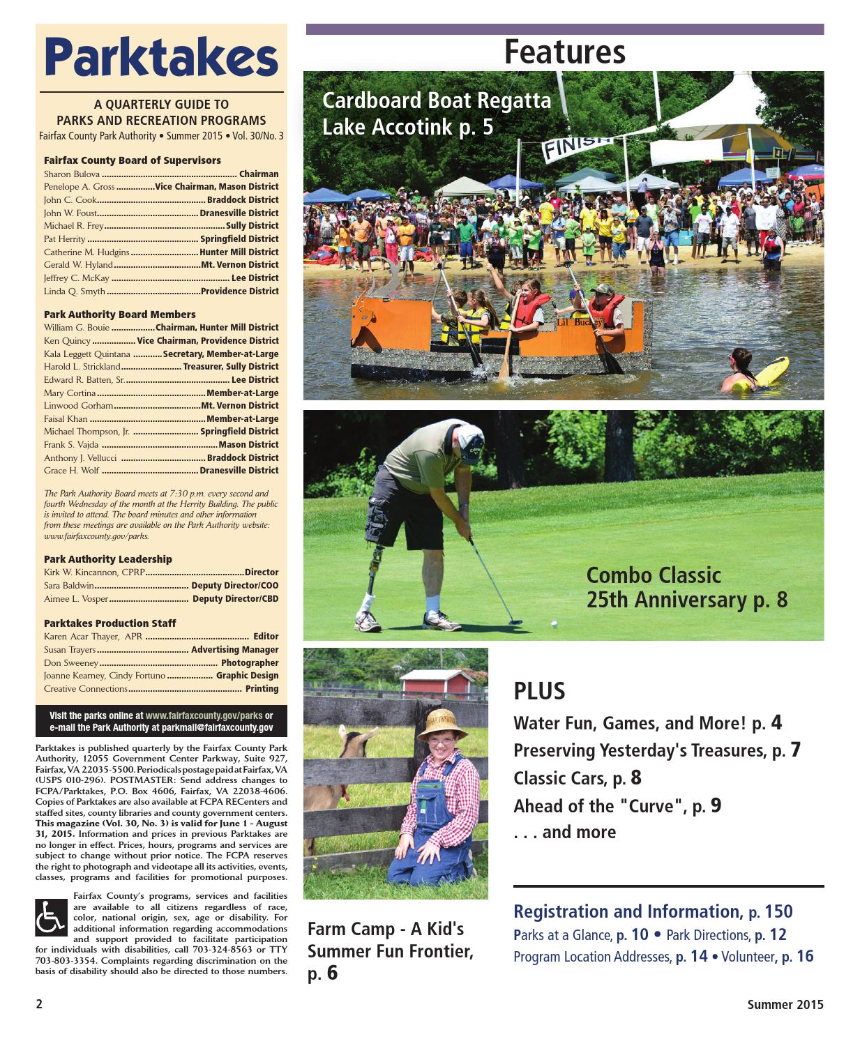 Summer Parktakes 2015 By Fairfax County Park Authority Issuu