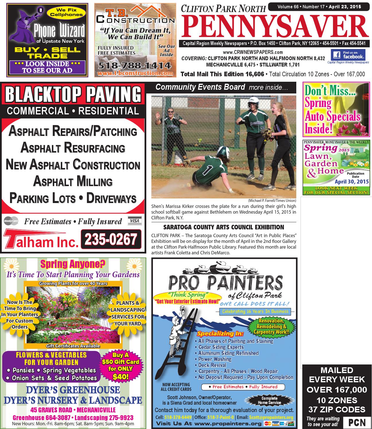 Clifton Park North Pennysaver 042315 by Capital Region Weekly Newspapers Issuu