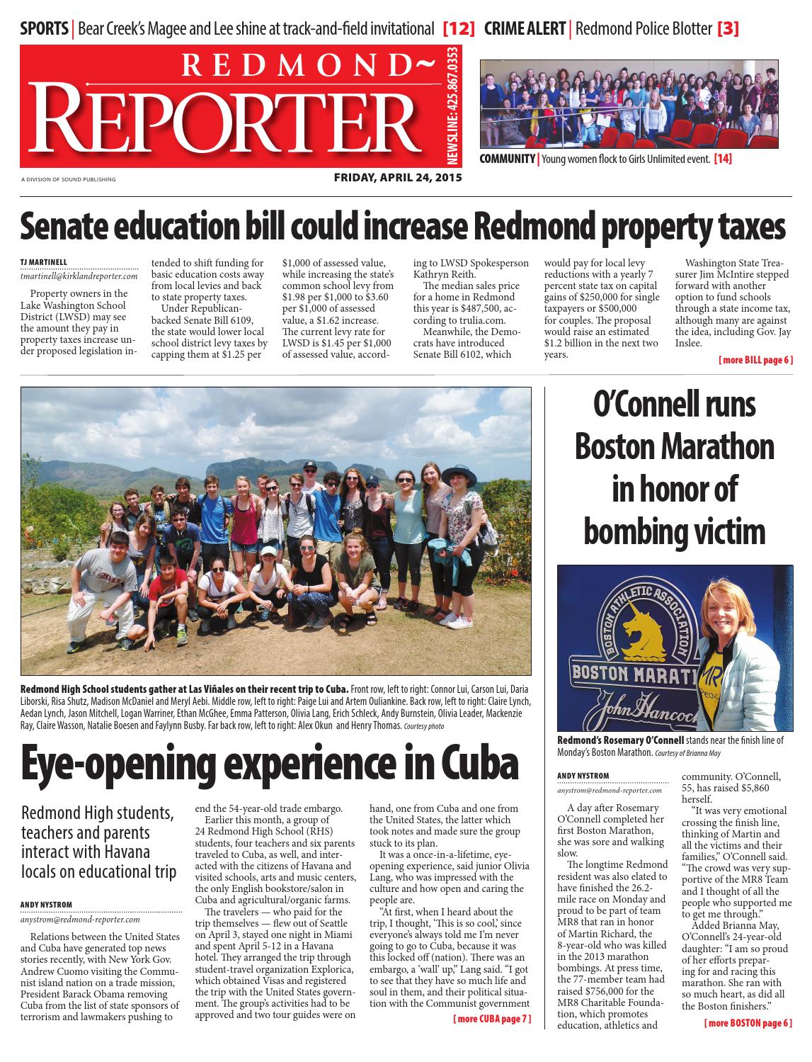 Redmond Reporter, April 24, 2015 by Sound Publishing - Issuu