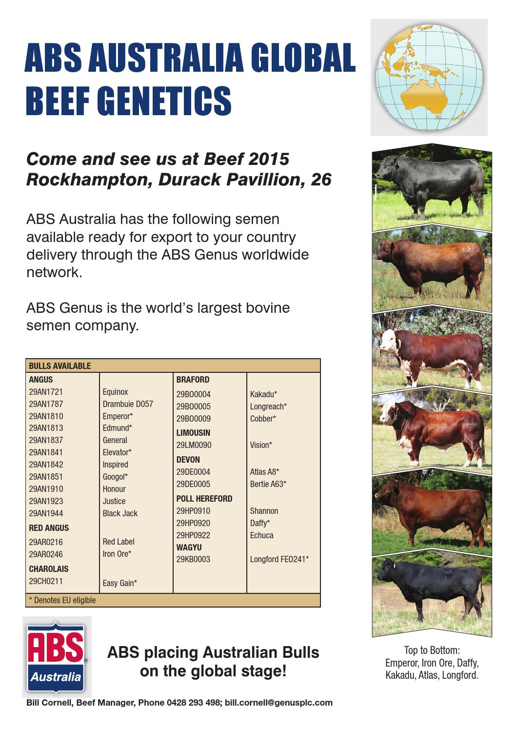 ABS Australia Beef Sire Update AutumnWinter 2015 by ABS Global, Inc