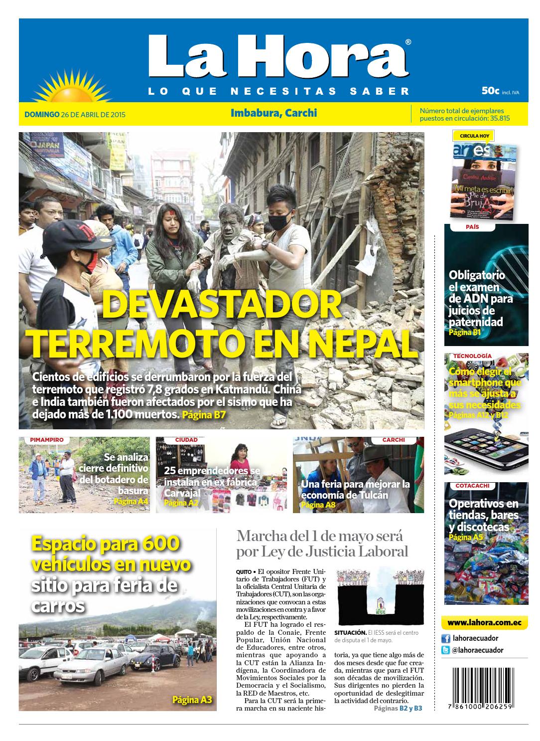 Imbabura 26 Abril 2015 By LA HORA Ecuador Issuu