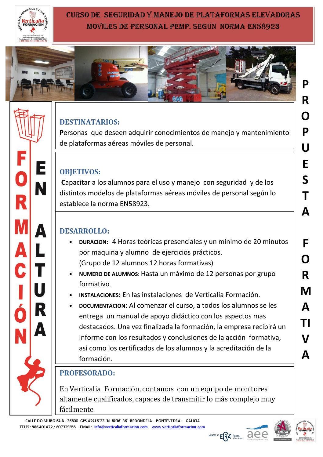 Curso de seguridad y manejo de plataformas elevadoras moviles de ...