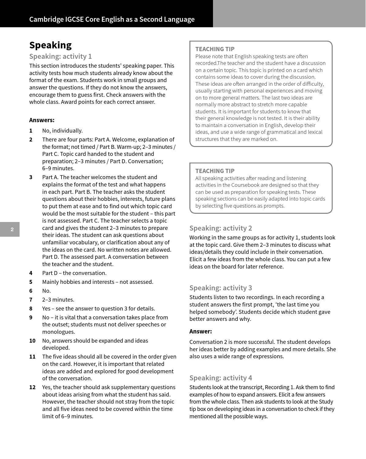 Preview Cambridge IGCSE Core English as a Second Language Teacher's ...