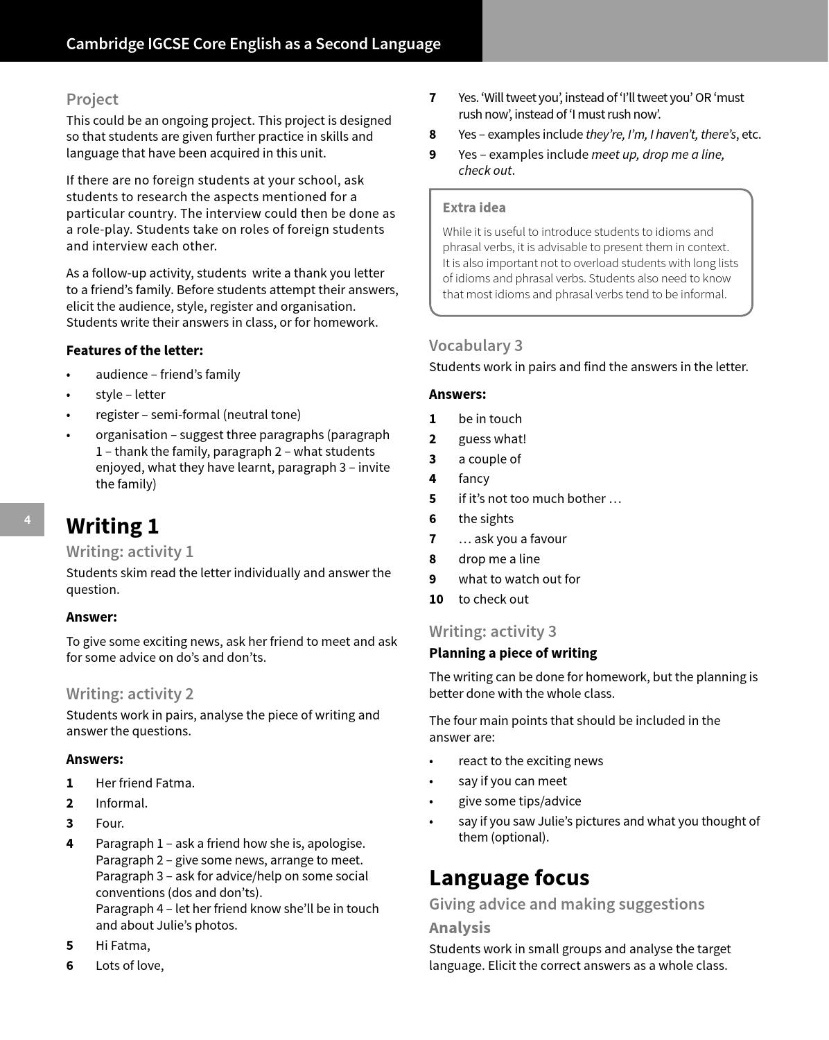Preview Cambridge IGCSE Core English as a Second Language Teacher's Book by Cambridge