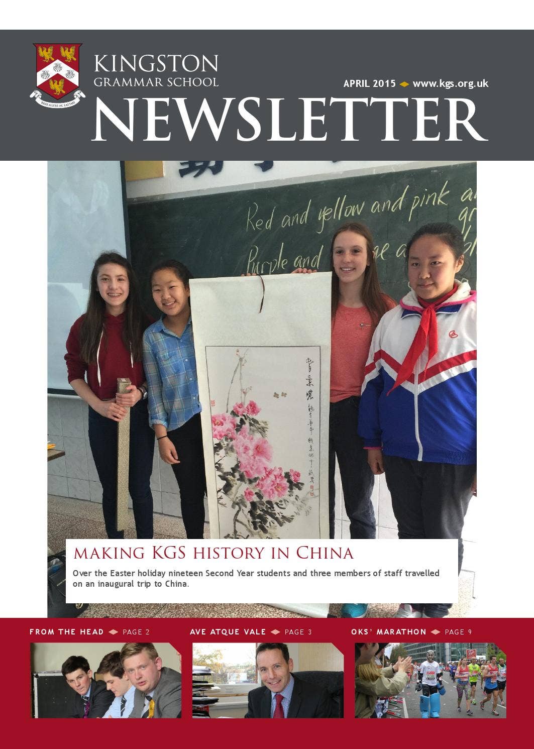 KGS Newsletter April 2015 by Kingston Grammar School - Issuu
