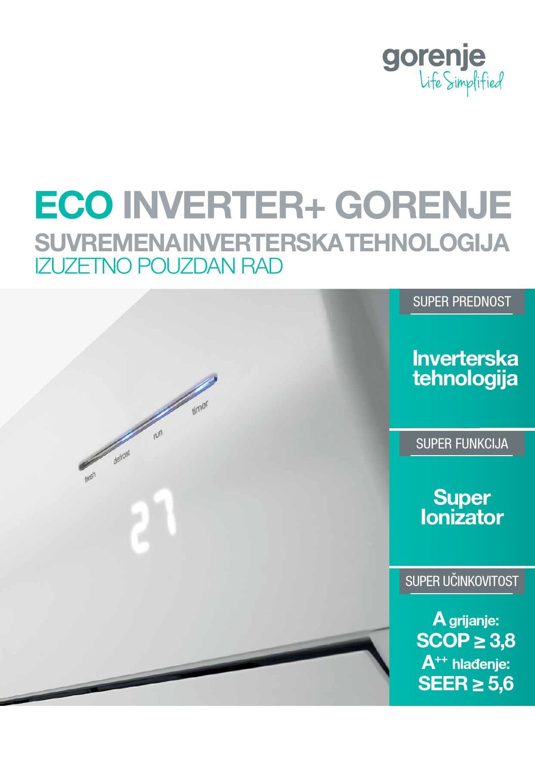 Klima Gorenje Eco inverter+ 2015 by Gorenje d.o.o. Issuu