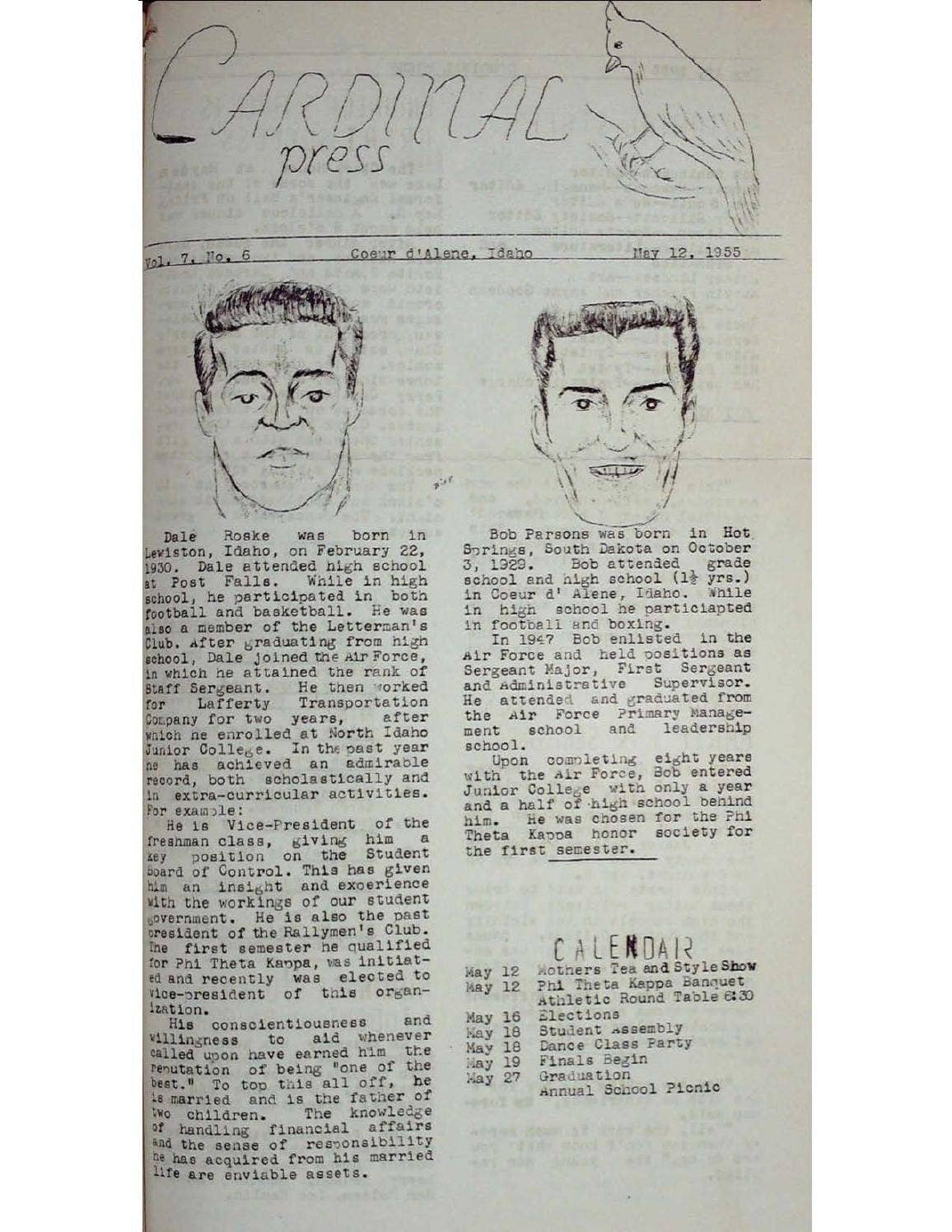 Cardinal Press Vol 7 No 6 May 12, 1955 by Molstead Library at North ...