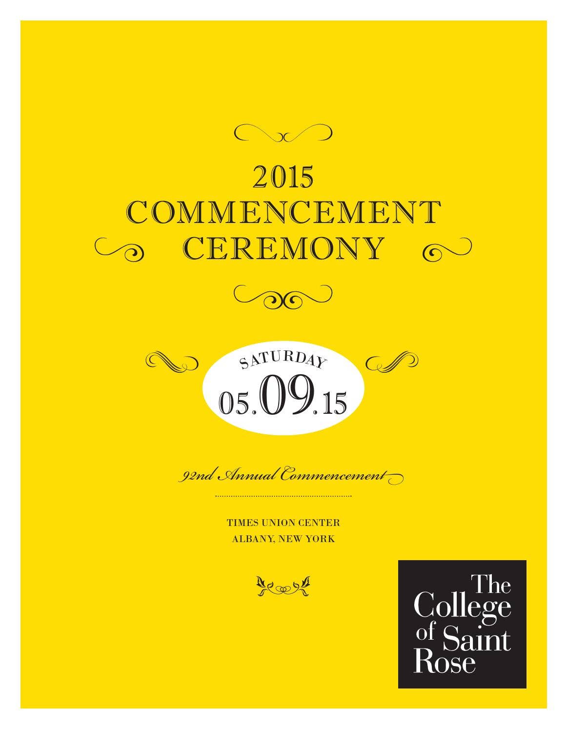 Saint Rose Commencement Program 2015 by The College of Saint Rose Issuu