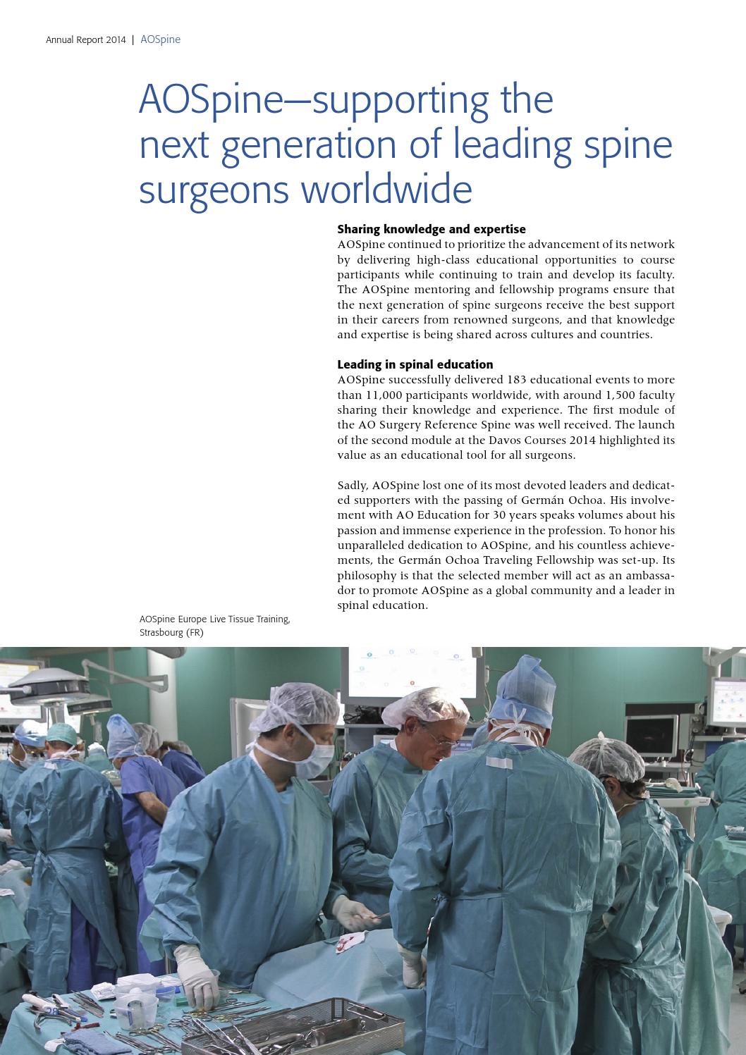 AO Foundation Annual Report 2014 by AO Foundation Issuu
