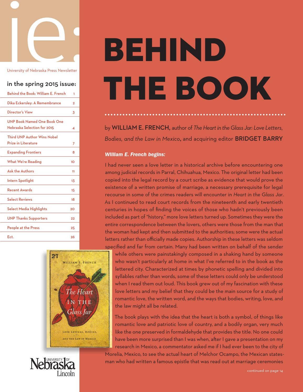 Unp Spring UNP Spring 2015 Newletter by University of Nebraska Press - Issuu