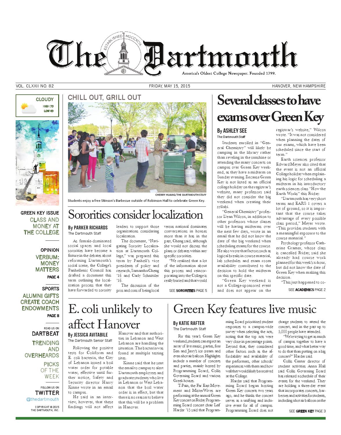 The Dartmouth 05/15/15 by The Dartmouth Newspaper - Issuu