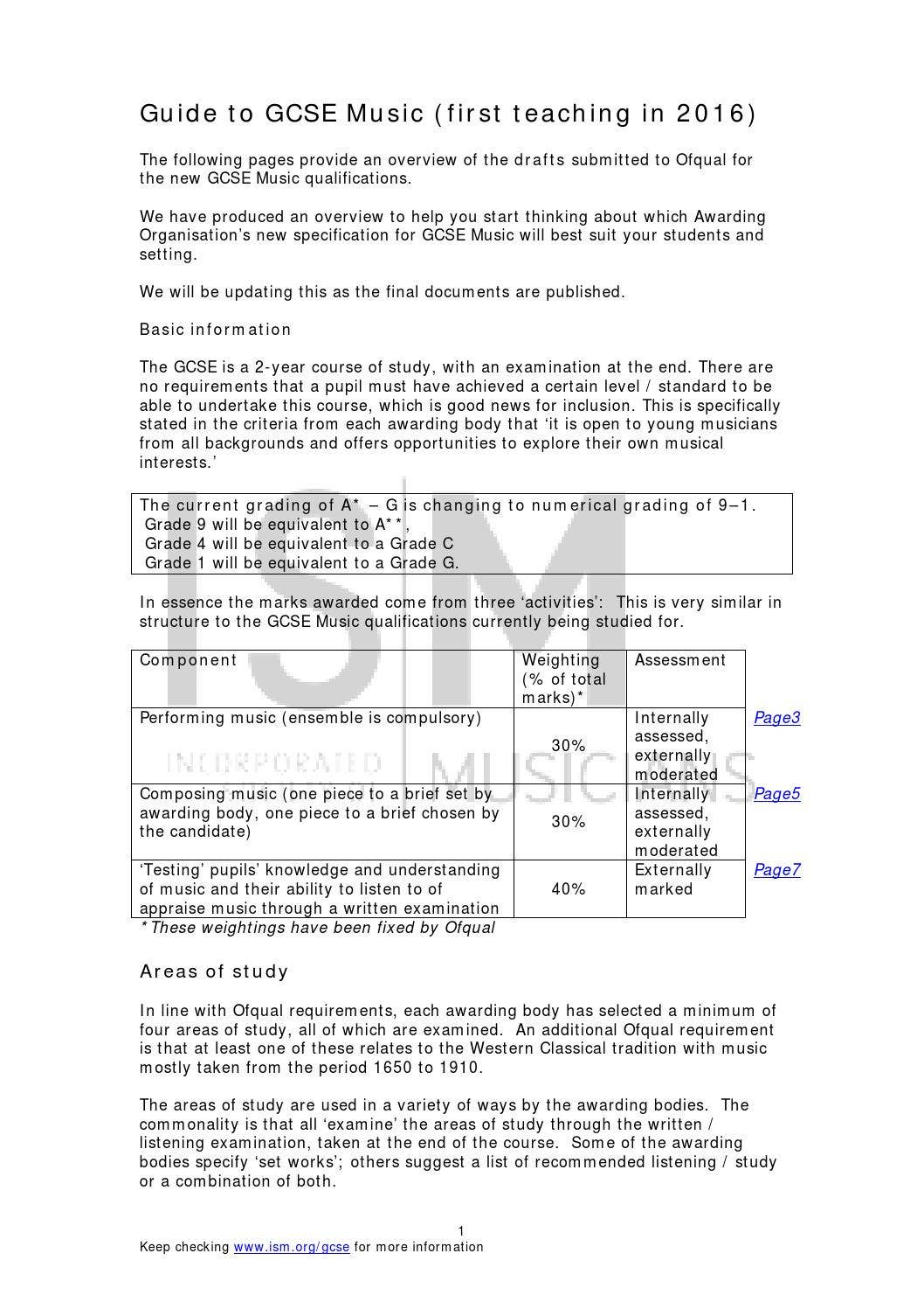 GCSE Music - an introduction by ISM Musicians - Issuu