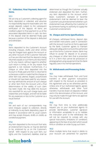 Belize Bank Client Deposit + Services Agreement 第 13 页