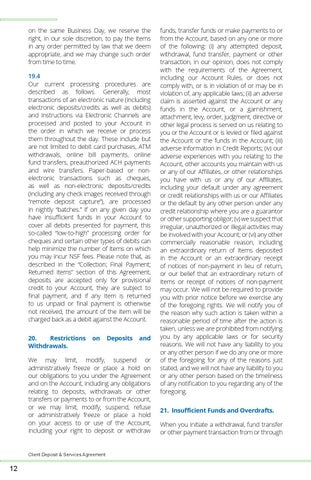 Belize Bank Client Deposit + Services Agreement 第 14 页