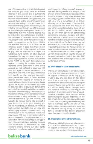 Belize Bank Client Deposit + Services Agreement 第 15 页