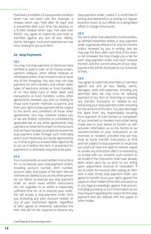 Belize Bank Client Deposit + Services Agreement 第 16 页