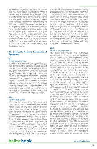 Belize Bank Client Deposit + Services Agreement 第 21 页