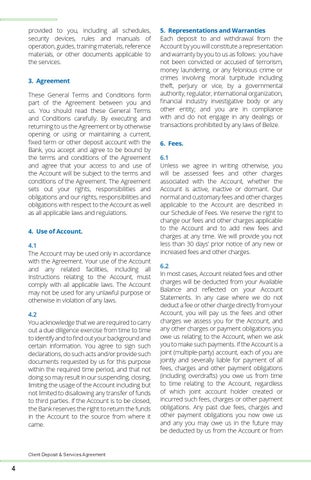 Belize Bank Client Deposit + Services Agreement 第 6 页