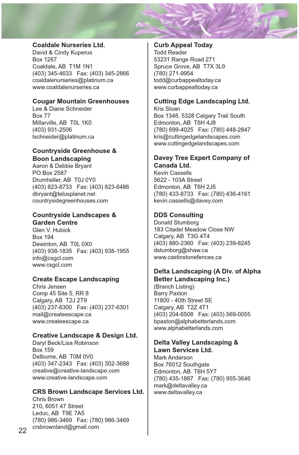 2015 Landscape Alberta Member Directory by Landscape Alberta - Issuu