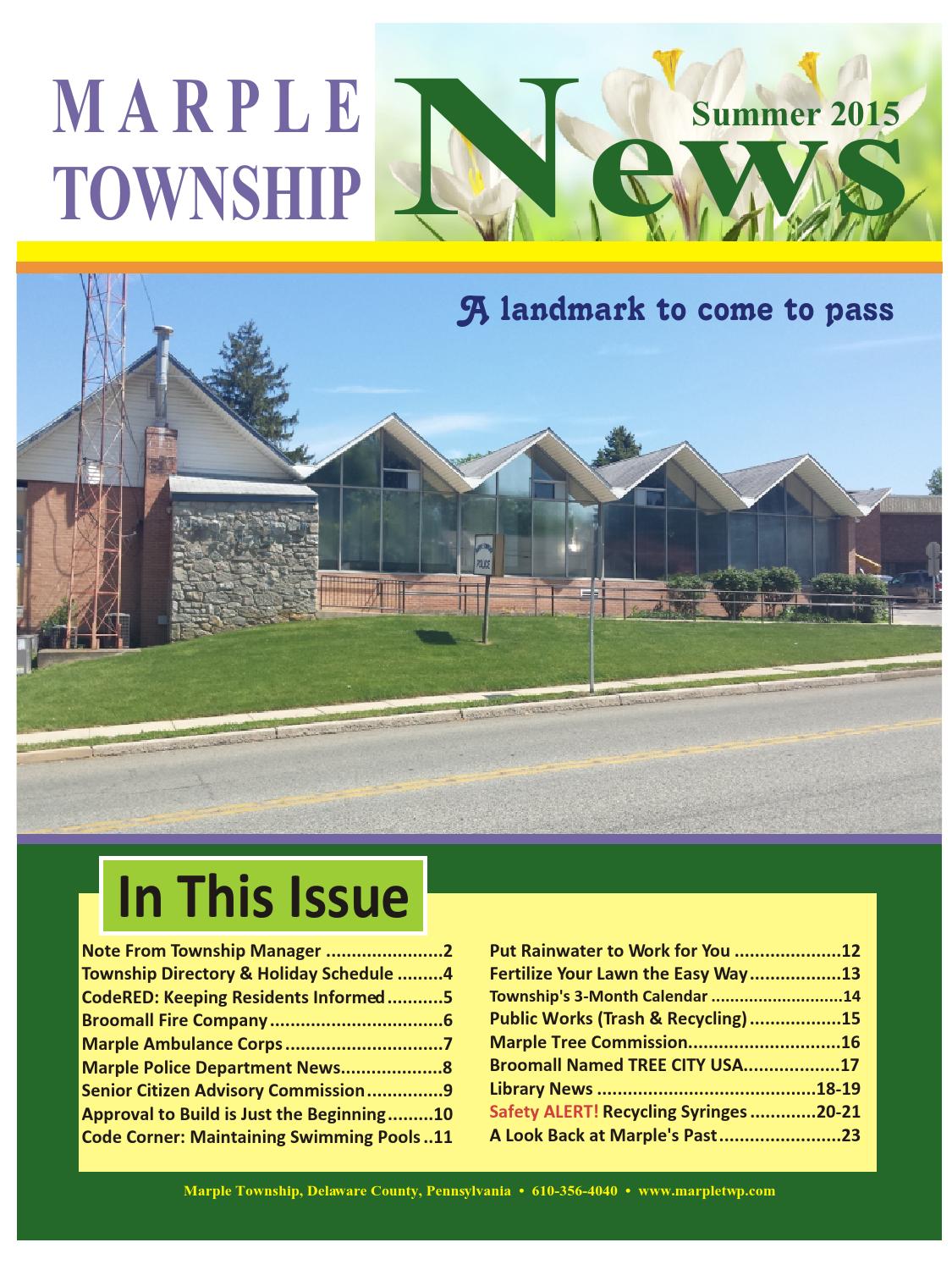 Marple Township News Summer 2015 by Franklin Maps Issuu