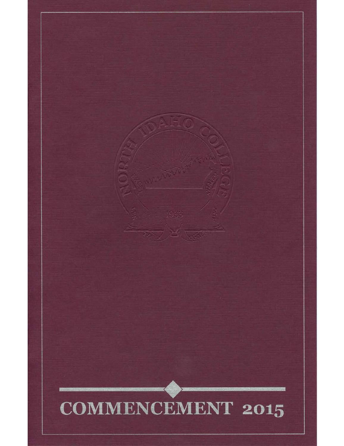 Commencement Program 2015 by Molstead Library at North Idaho College ...
