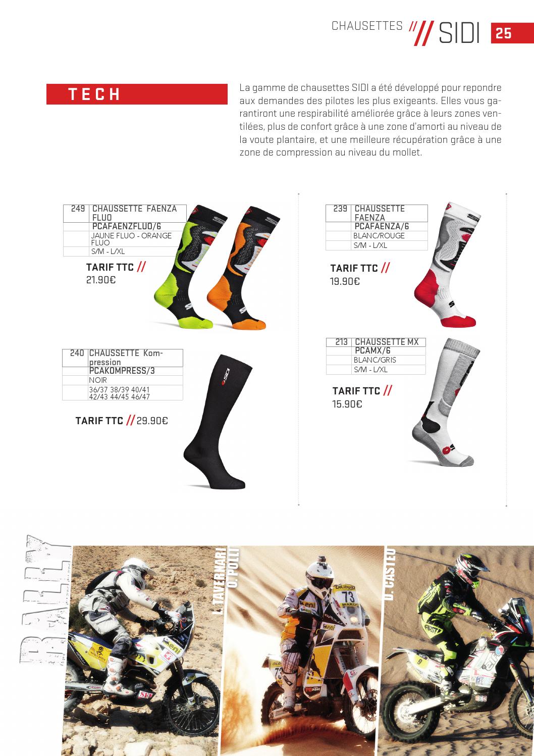 S//M , Blanc Chaussettes Motocross Sidi Mx Blanc Gris