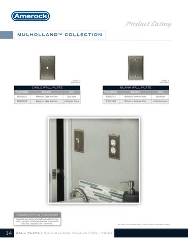 Moore Creative Amerock Wall Plate 灯饰目录 第 14 页