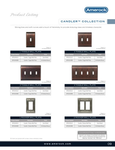 Moore Creative Amerock Wall Plate 灯饰目录 第 9 页