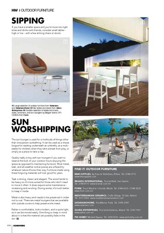 HOMEWORKS 家具目录 · HOMEWORK 户外 LIVING SPECIAL SUPPLEMENT 第 16 页