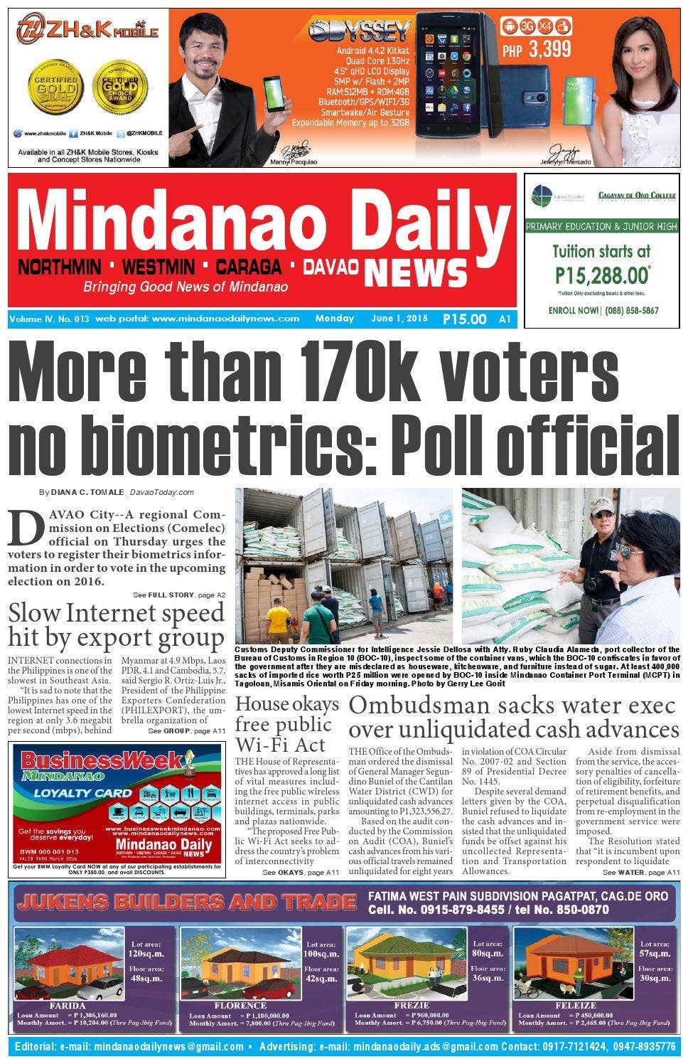 Mindanao Daily Davao (June 1, 2015) by Mindanao Daily News - Issuu