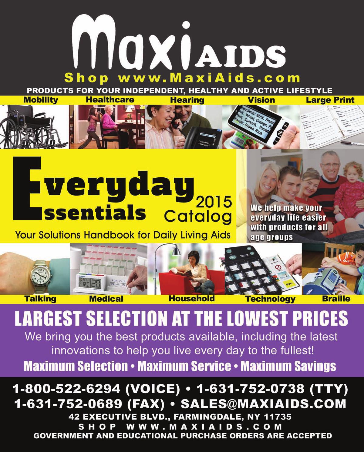 MaxiAids Everyday Essentials Catalog 2015 by Issuu