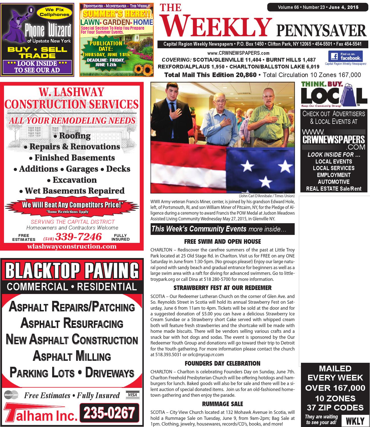 The Weekly Pennysaver 060415 by Capital Region Weekly Newspapers Issuu