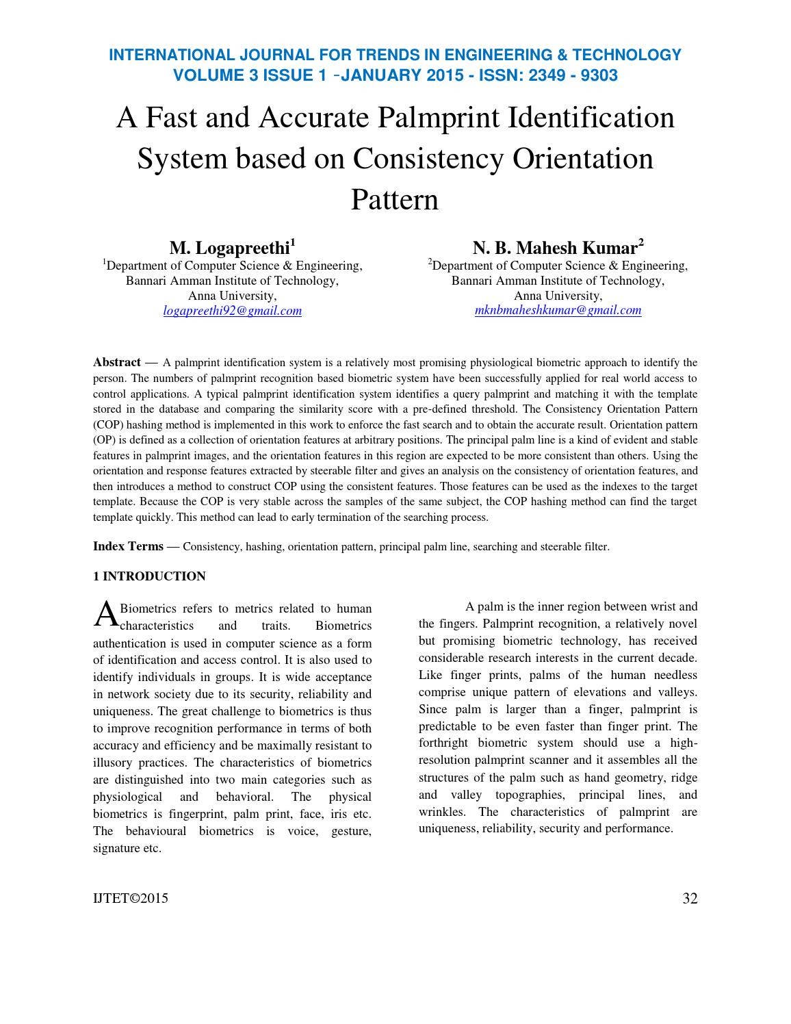 A Fast and Accurate Palmprint Identification System based on ...