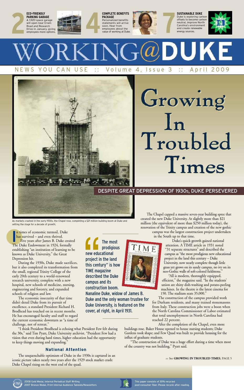 April, 2009 Working@Duke by Working Duke - Issuu