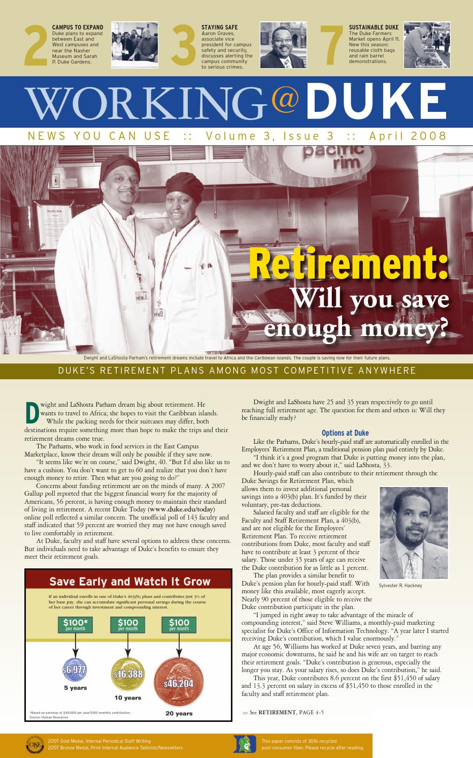 April, 2008 Working@Duke by Working Duke - Issuu